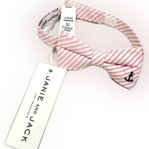 Janie and Jack Pink Striped Bow Tie-New